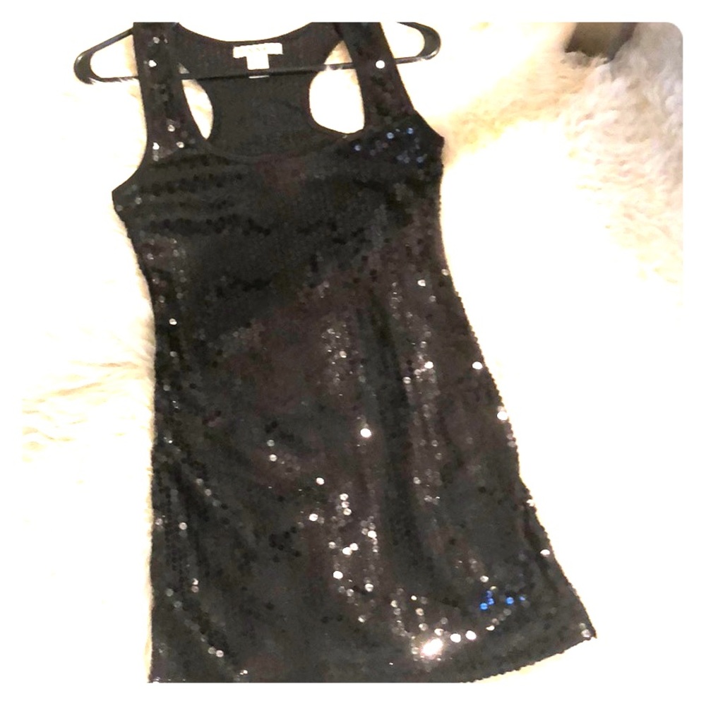 SALE Sequin tank cocktail dress LBD NYE